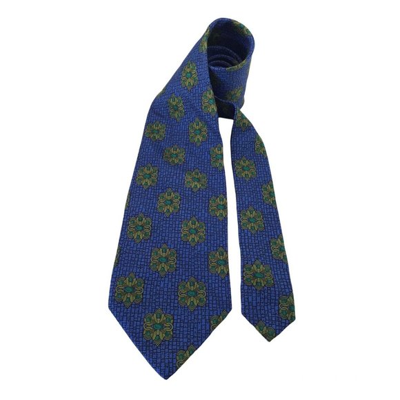 VERSUS GIANNI VERSACE Blue Art Print Tie 100% Silk M.In Italy 58